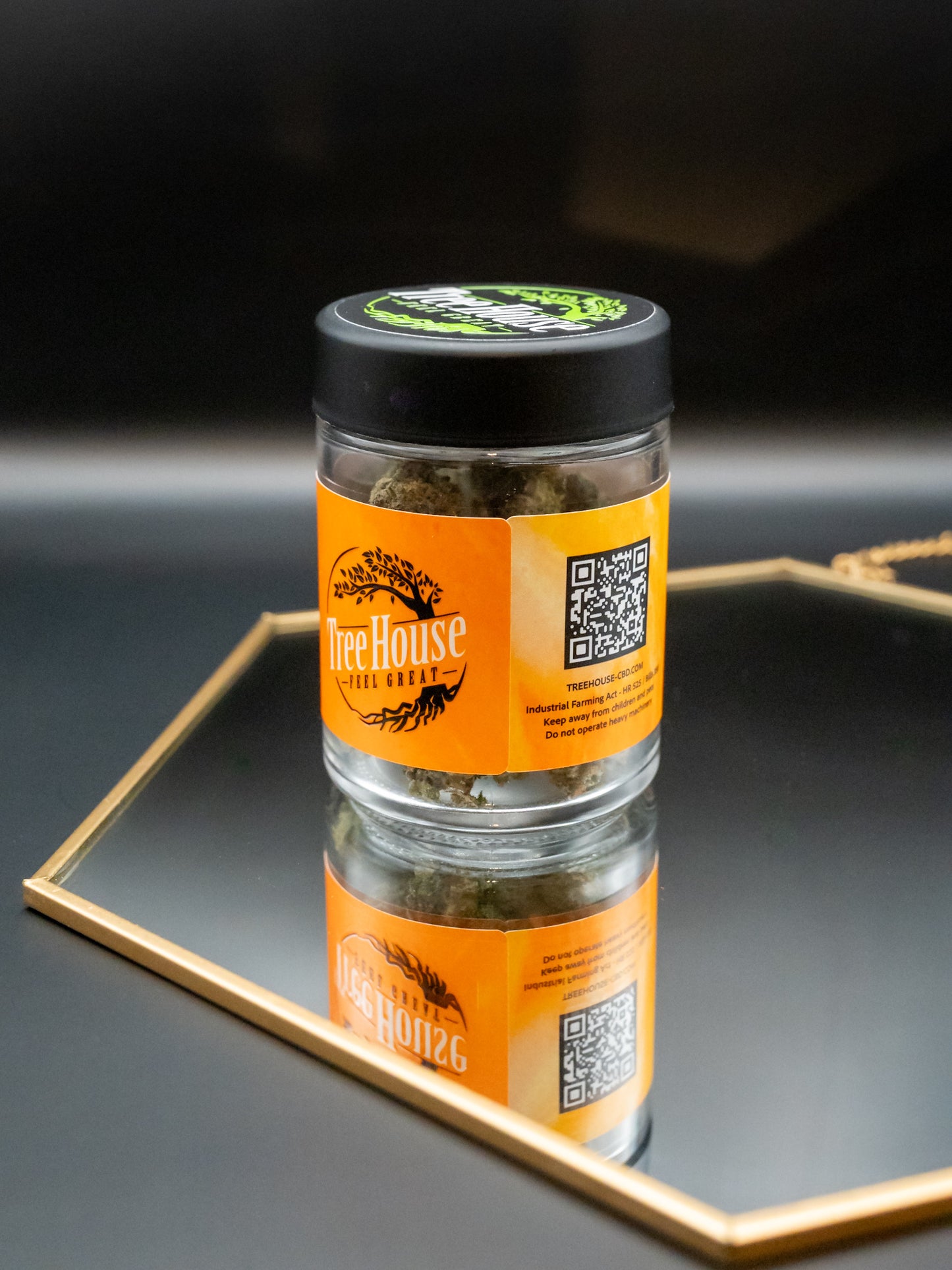 Jar of Tree House THCA Flower orange creamsicle 7 Grams