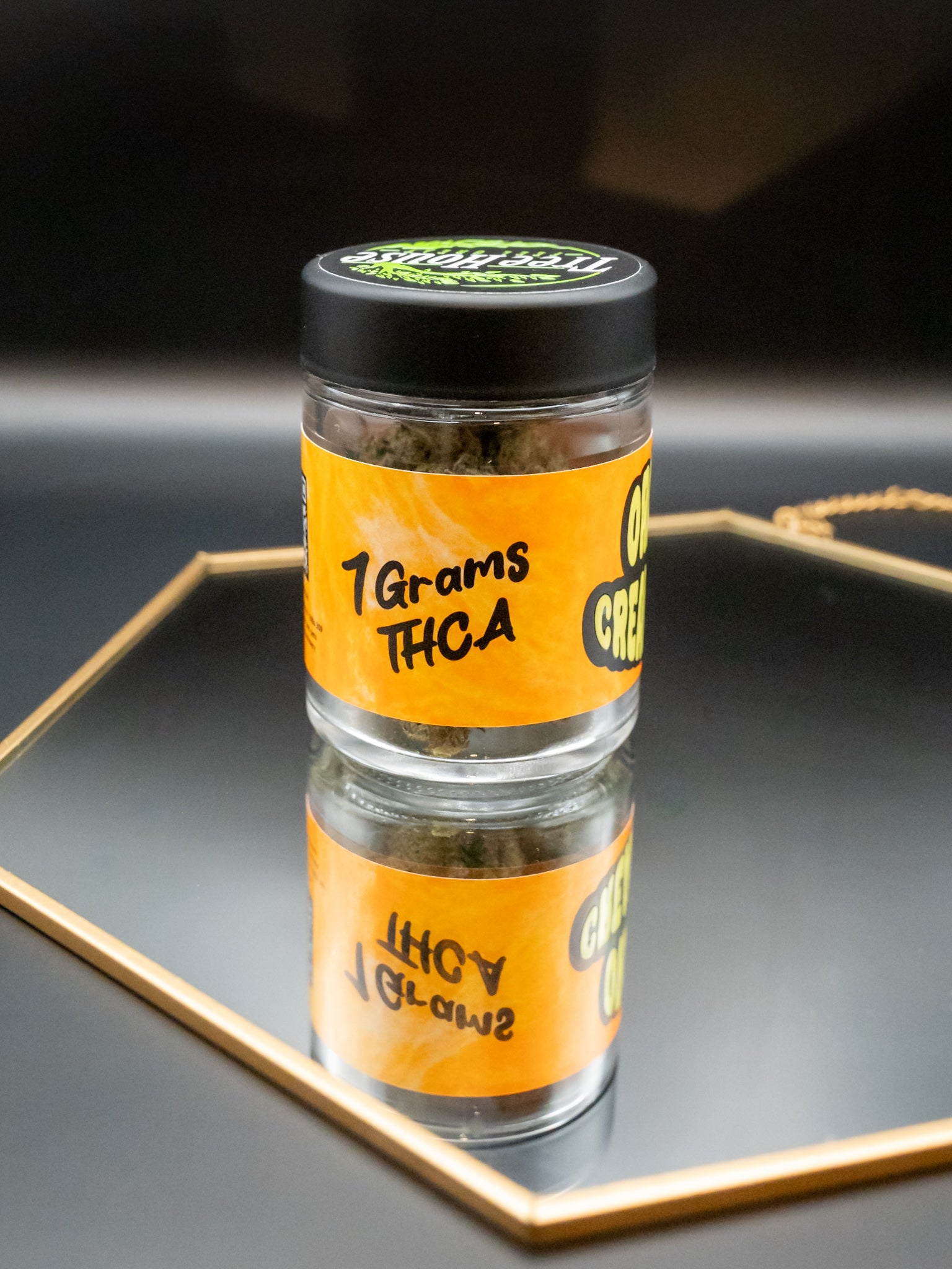 Jar of THCA cannabis Orange creamsicle